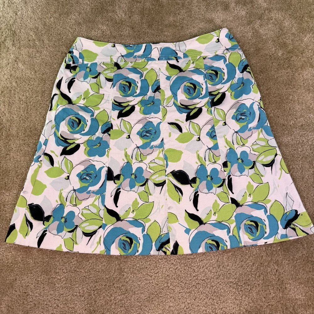 Amanda Smith Mini Skirt Womens Size 16 Floral Side Zip E585